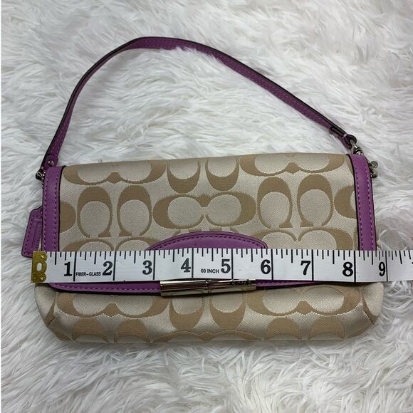 Coach Purple Khaki mini signature canvas purse / wristlet - Picture 11 of 12